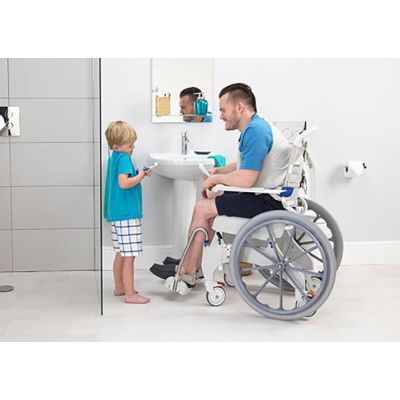 Aquatec Ocean Ergo XL Shower Chair Commode Self Propelled 