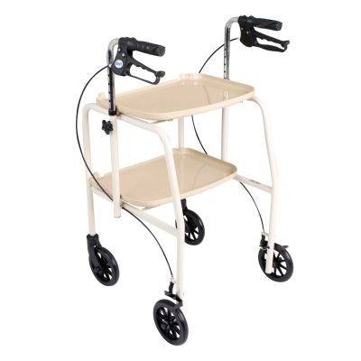 Walker Trolley With Brakes Beige