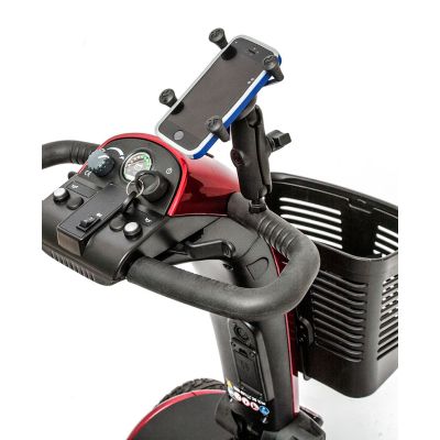 Mobile phone holder for mobility scooter